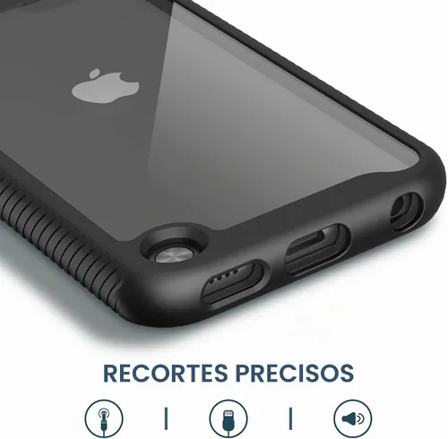 Vista 4 de ULAK Funda compatible con iPod Touch de 7ª/6ª/5ª generación con 2 protectores de pantalla HD, resistente a los golpes, 2 en 1, cubierta trasera Negro