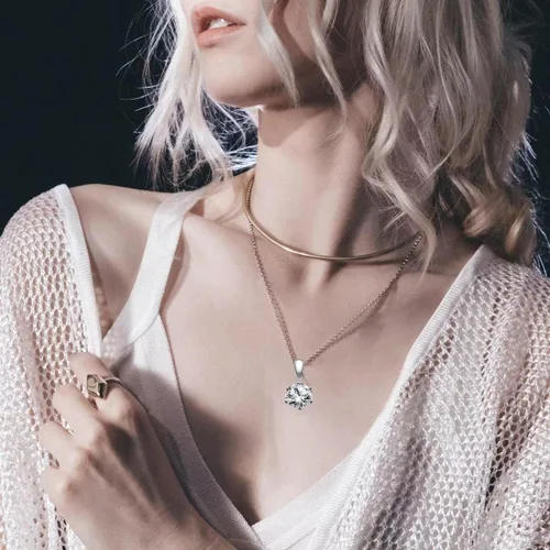 Vista 3 de PURELOVE Necklace for Women Gifts for Women Anniversary Birthday Christmas Mothers Day Valentine's Day Jewelry With Forever Flowers Necklace for