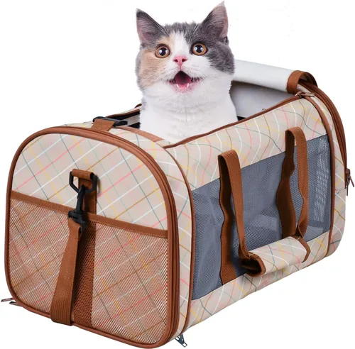 Vista 12 de Transportador de Mascotas de Lados Suaves para Perros Pequeños, Gatos, Cachorros, Transportadores de Gatos Aprobados por Aerolíneas, Transportador