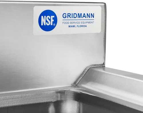 Vista 6 de Fregadero bajo comercial de acero inoxidable de 3 compartimentos NSF Gridmann