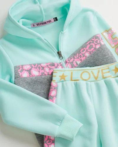 Vista 2 de Love from the Heart Conjunto deportivo para niñas 4 piezas de forro polar para jugar bebébebé