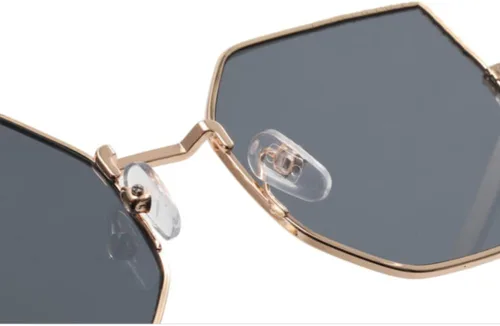 Vista 11 de ENTHYI Gafas de sol de polígono para mujeres/hombres, gafas de sol vintage octágonas de metal