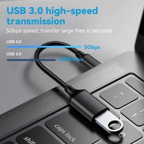 Vista 2 de OITYEUF Paquete de 2 adaptadores USB C a USB 3.0, tipo C macho a USB hembra, OTG, adaptador Thunderbolt a USB compatible con iPhone 16 15 Pro Max