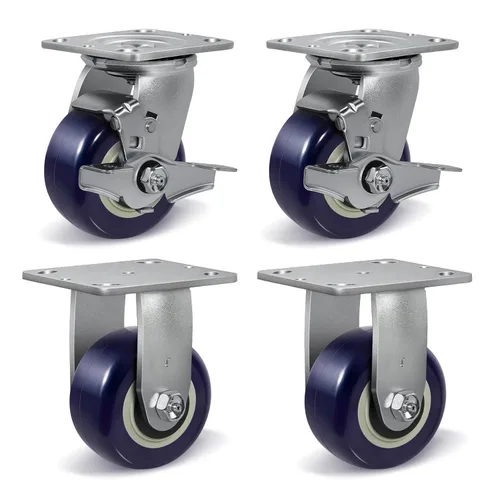 Vista 48 de Ruedas giratorias industriales de 4 x 2 pulgadas, poliuretano en rueda de polipropileno, ampliamente utilizadas para camiones de plataforma U-Boat