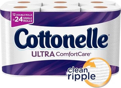 Vista 9 de Cottonelle Ultra ComfortCare - Rollo de papel higiénico grande, papel higiénico, 12 rollos de papel higiénico