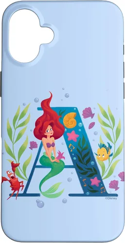 Vista 23 de Disney Carcasa para iPhone 17 con monograma de sirena y letra A para Ariel