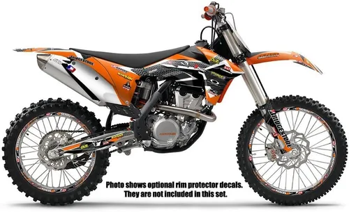 Vista 2 de Kit completo de gráficos MXC Podium Orange Senge 1998-2002 compatible con KTM Naranja