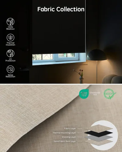 Vista 5 de Yoolax - Persianas motorizadas con control remoto, persianas inteligentes para ventanas, tamaño personalizado