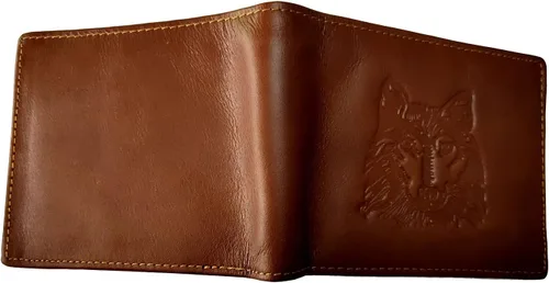 Vista 19 de Hombres Cool Eagle Wolf Caballo Totem Cuero Vaca Vertical Cartera Cremallera Multi-tarjeta Titular, Tótem de caballo, Minimalista
