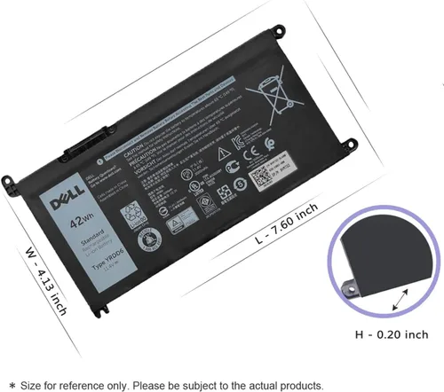 Vista 3 de DELL YRDD6 1VX1H - Batería para laptop Dell Inspiron 7586 5482 5485 5491 3310 2 en 1 3493 3582 3593 3793 5493 5593 5593 5480 5590 5591 5555 37.0 in