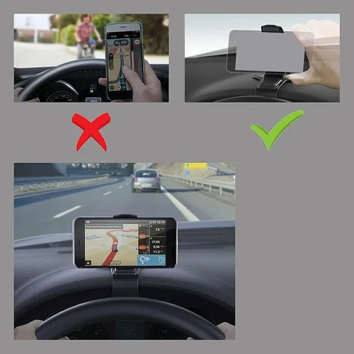 Vista 5 de Soporte de teléfono para salpicadero, soporte de teléfono para automóvil, antideslizante, clip universal para 3-6.5 pulgadas MP4 PDA