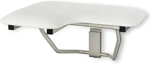 Vista 16 de Seachrome Asiento de ducha Lift-Assist, en forma de L, zurdo, ADA, montaje en pared, acolchado blanco naugahyde