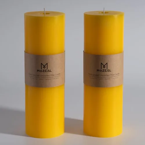 Vista 45 de MOZEAL Juego de 3 velas sin perfume vertidas a mano de 3 x 6 pulgadas, velas tipo pilar sin goteo, combustión de larga duración, aproximadamente 120