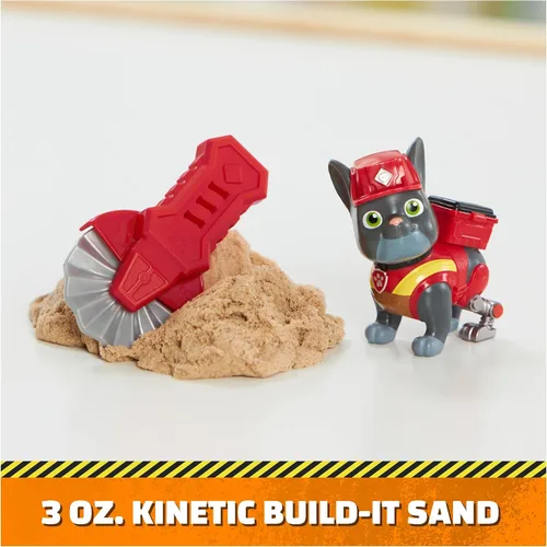 Vista 4 de Rubble & Crew, Figuras de acción de Charger y Wheeler, con arena Kinetic Build-It y 2 herramientas de construcción, juguetes de PAW Patrol