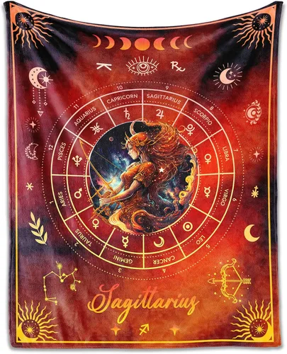 Vista 17 de Manta Acuario para Regalos, 40" x 30" Manta Rectangular de Franela del Zodiaco Acogedora, Regalo para Niños Niñas Adolescentes Mujeres Hombres