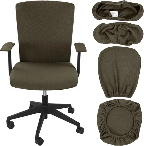 Vista 20 de Tallew Juego de 4 Fundas para Silla de Oficina, Fundas Universales Elásticas para Computadora, Fundas Estiras para Asiento de Silla, Fundas