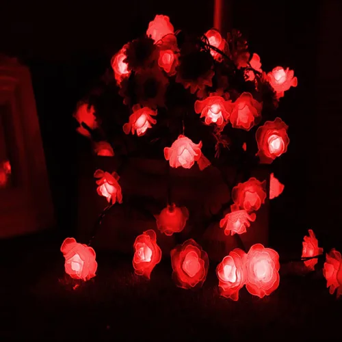 Vista 12 de Guirnalda de luces solares de corazón, impermeable, 20 pies, 30 LED, en forma de corazón, 8 modos, estrellada, boda, fiesta, ambiente, iluminación