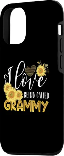 Vista 2 de Funda para iPhone 15 con texto en inglés "I Love Being Called Grammy Sunflower Lover Family Party Case