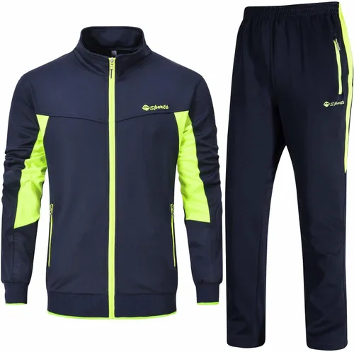 Vista 16 de Rdruko Conjunto Deportivo de 2 Piezas para Hombre, Traje Deportivo con Cremallera Completa, Sudaderas Deportivas para Gimnasio, Ropa Deportiva Gris