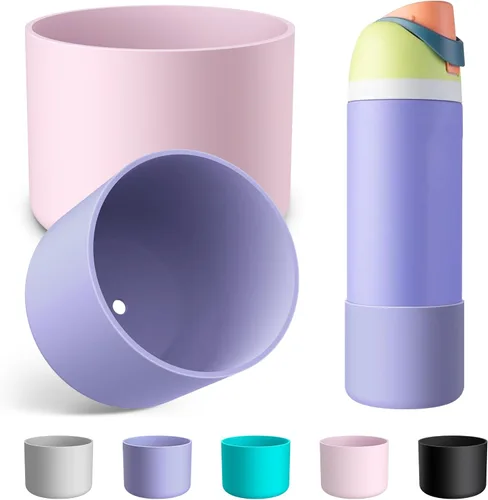 Vista 25 de 2 botas de silicona para botella de agua Owala de 24 onzas, 32 onzas, 40 onzas, funda protectora antideslizante para botellas de agua de acero