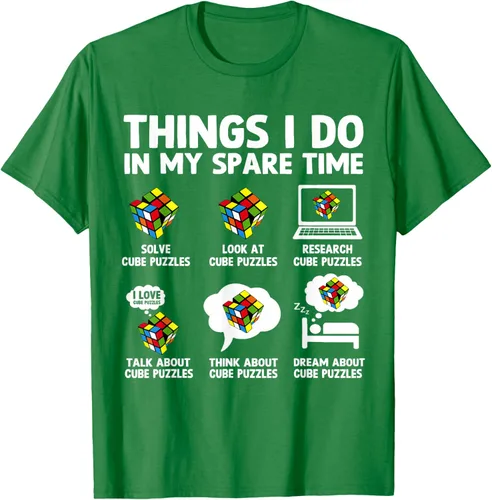 Vista 5 de Things I Do in My Spare Time Cube Puzzle Speed Cubing Camiseta