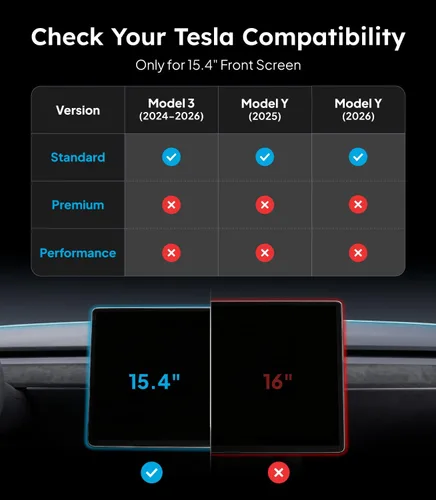 Vista 4 de Wigoo - Protector de pantalla estándar para Tesla Model Y/3 mate, sin reflejos ni huellas dactilares, modelo Y estándar (2025 ~ 2026), modelo 3