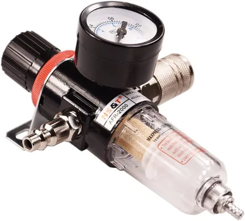 Vista 5 de Kit de regulador de presión de filtro de aire neumático AFR2000 de 1/4G de pulgada (0 a 145 psi) Filtro de compresor de herramienta de aire