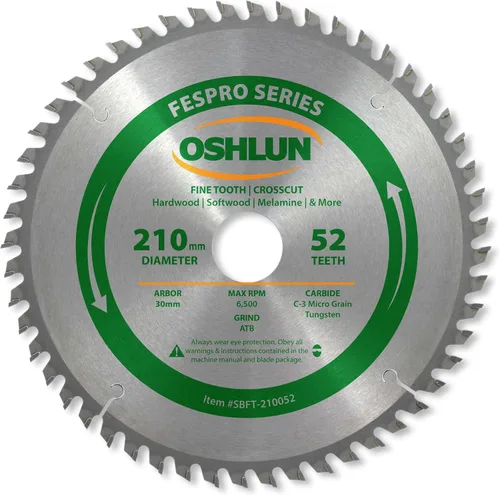 Vista 2 de Oshlun SBFT-210036 8.268 in 36 dientes FesPro de uso general ATB hoja de sierra con eje de 1.181 in para Festool TS 75 EQ