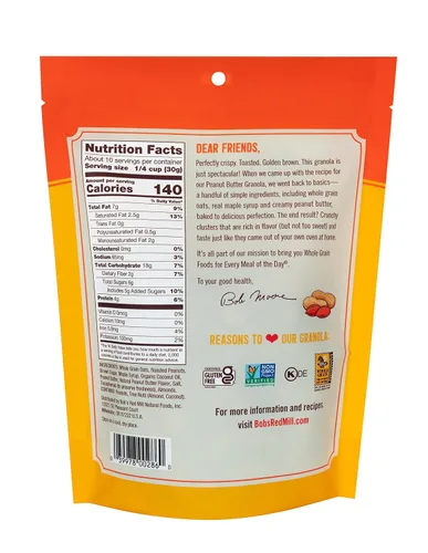 Vista 2 de Bob's Red Mill Granola de Mantequilla de Maní, 11 oz (Paquete de 6) - Sin OGM, Grano Integral, Kosher