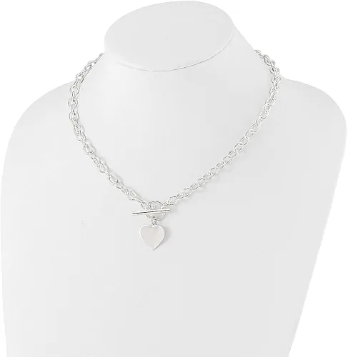 Vista 3 de Collar de plata de ley 925 con dije de cadena de corazón grabable, disco de amor, joyería fina para mujer, regalos para ella