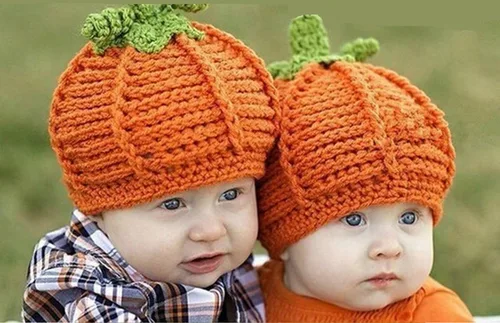 Vista 3 de Kafeimali - Gorro de punto unisex para bebé, diseño de calabaza