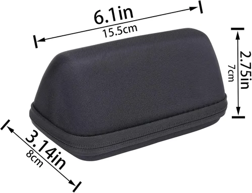 Vista 6 de co2CREA Estuche de viaje rígido de repuesto para 3 altavoces portátiles Bluetooth (caja negra) Mesh Pocket, Cable Storage Space, Interior Strap