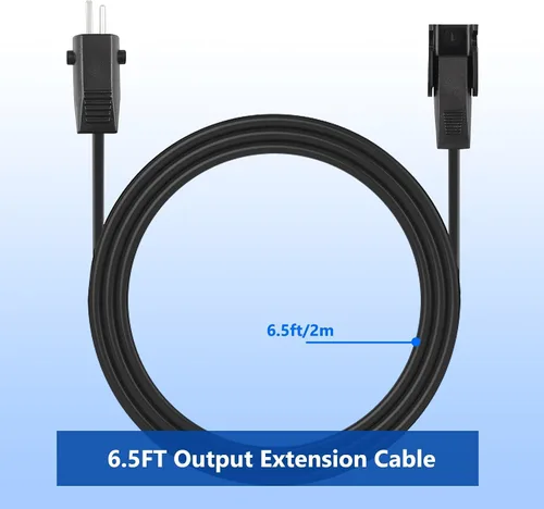 Vista 4 de Cable de alimentación de 6.6 pies para silla reclinable, cable de extensión reclinable eléctrico de 2 pines, piezas de repuesto para sofá