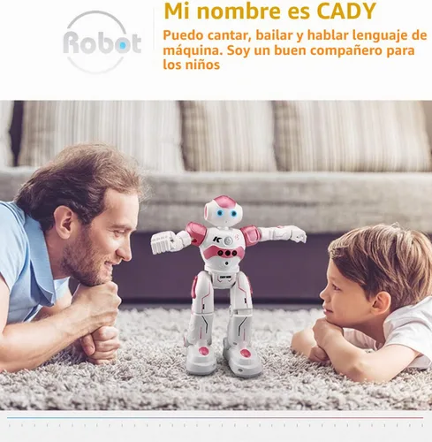 Vista 9 de Juguete de robot RC con detección de gestos inteligente para niños, puede cantar, bailar, hablar, regalo de cumpleaños de Navidad (blanco)