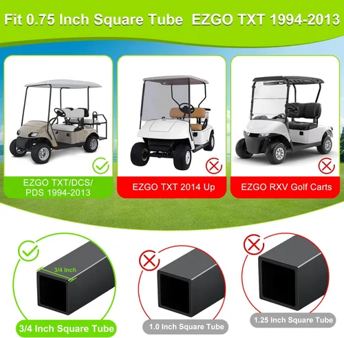 Vista 2 de EZGO TXT Golf Cart Windshield Clips Kit fit EZGO TXT DCS PDS 1994 Up Golf Carts (Notes: Check Variations for Right Struts Size)
