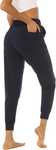 Vista 2 de AvaCostume Pantalones deportivos ligeros de algodón para mujer, pantalones deportivos de yoga, pantalones casuales con bolsillos