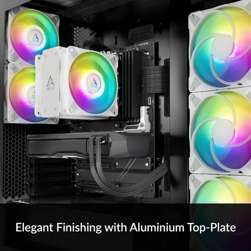 Vista 2 de ARCTIC Freezer 36 A-RGB - Single-Tower CPU Cooler with Push-Pull, Two Pressure-optimised 120 mm P Fans and ARGB Lighting, Fluid Dynamic Bearing