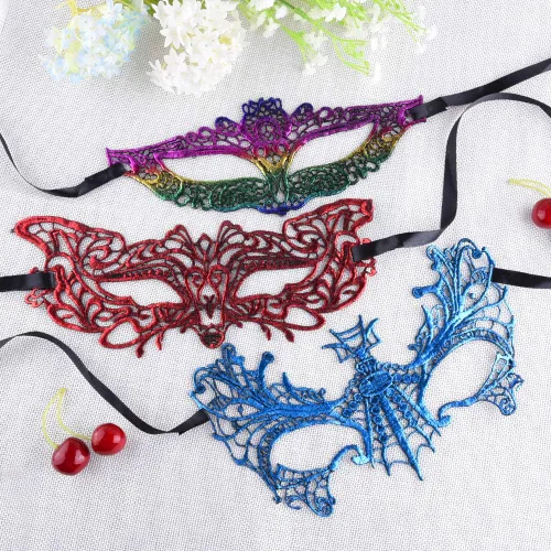 Vista 3 de SIQUK 20 piezas de máscara de encaje para mujer, máscaras venecianas