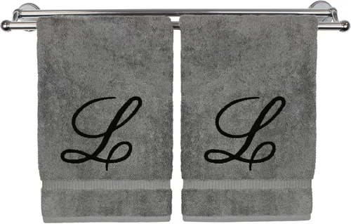 Vista 116 de Toalla de mano con monograma, regalo personalizado, 16 x 30 pulgadas, extra absorbente, 100% algodón turco, acabado de rizo suave, para baño, cocina