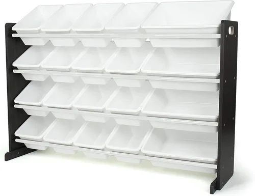 Vista 10 de Humble Crew - Organizador de juguetes para niños, 20 contenedores de almacenamiento, color blanco y rosa Rosa/blanco