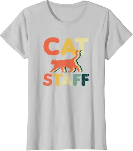 Vista 18 de Cat Servant Design Vintage Retro Staff Gift T-Shirt for Men Women