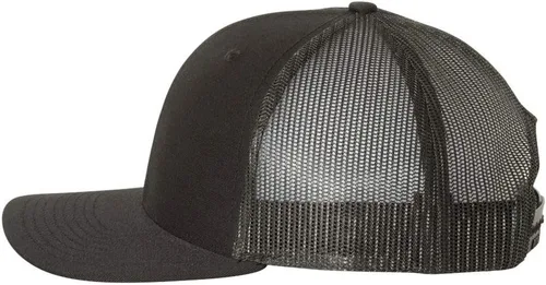 Vista 2 de Sombrero de pesca de trucha con parche de cuero grabado láser Richardson 112 Snapback Trucker Cap