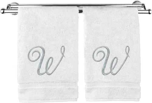 Vista 218 de Toalla de mano con monograma, regalo personalizado, 16 x 30 pulgadas, extra absorbente, 100% algodón turco, acabado de rizo suave, para baño, cocina