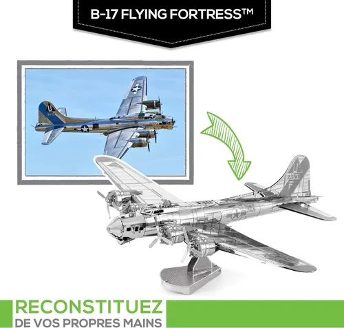 Vista 2 de Kit de modelo metálico 3D de Fascinations Metal Earth B-17 Flying Fortress