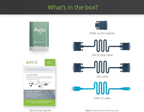 Vista 7 de AV.io HD - Captura de video USB Grab and Go para VGA, DVI y HDMI hasta 1080p a 60 fps