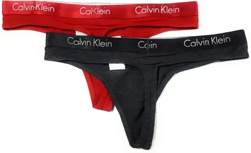 Vista 2 de Calvin Klein Ropa interior para mujer, paquete de 2 tangas, rojonegro, talla S, RojoNegro