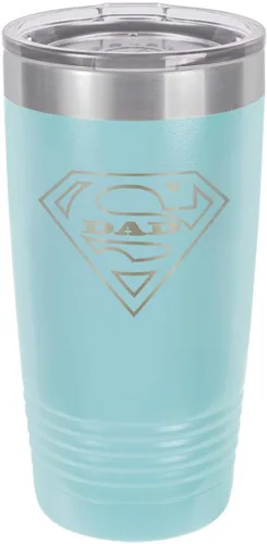 Vista 19 de SUPER DAD-B BLACK Vaso de bebida de 20 onzas con pajita Taza de viaje grabada con láser Comparar con Yeti Rambler Idea de regalo para papá