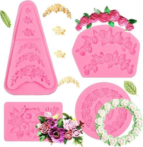 Vista 9 de Moldes de silicona para mariposas, 6 paquetes de moldes para 6 moldes de flores Pakcs