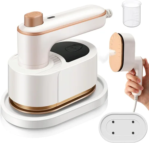 Vista 7 de Mini plancha de viaje portátil para ropa, vaporizador de viaje 3 en 1, plancha de mano giratoria de 180°, máquina portátil de tamaño pequeño