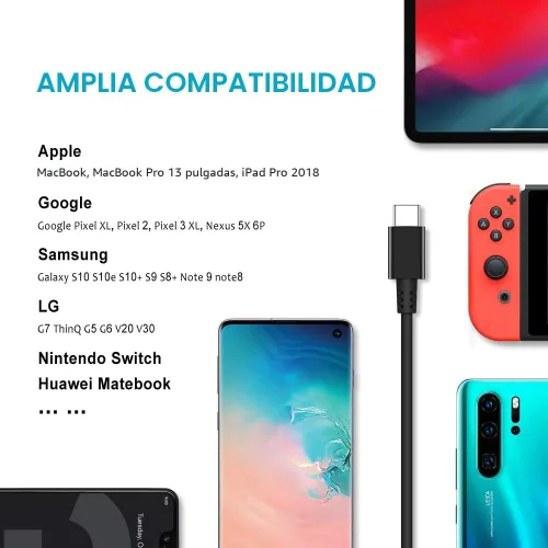 Vista 6 de Cargador compatible con computadora portátil Lenovo 65W 45W USB C Adaptador de alimentación rápida